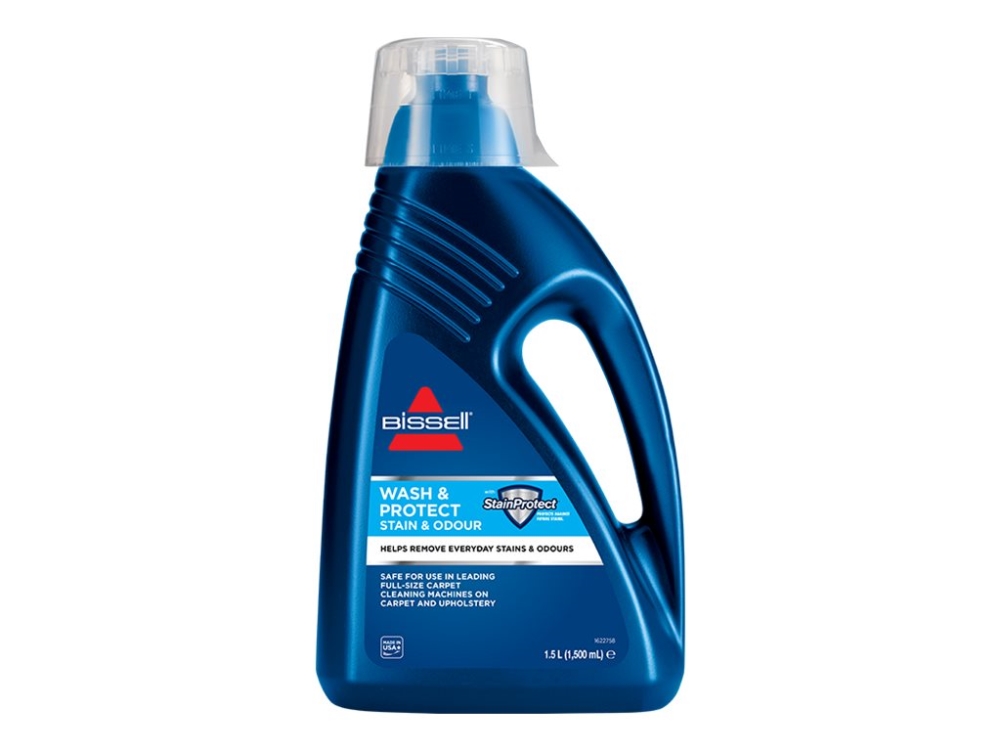 Bissell Wash & Protect Stain & Odour - Rensende Shampoo - Væske - Flaske - 1.5 L - Frisk, Ren - Maskinklar - Koncentreret - Klar
