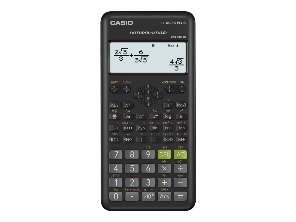 Casio fx-350ES PLUS 2nd edition - Vetenskaplig kalkylator - 10 siffror + 2 exponenter - batteri | Kontorsmaskiner - Räknare - Tekniska räknare | GameStuff