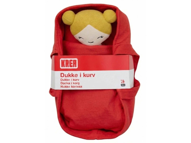 Krea Puppe Im Korb, Rot