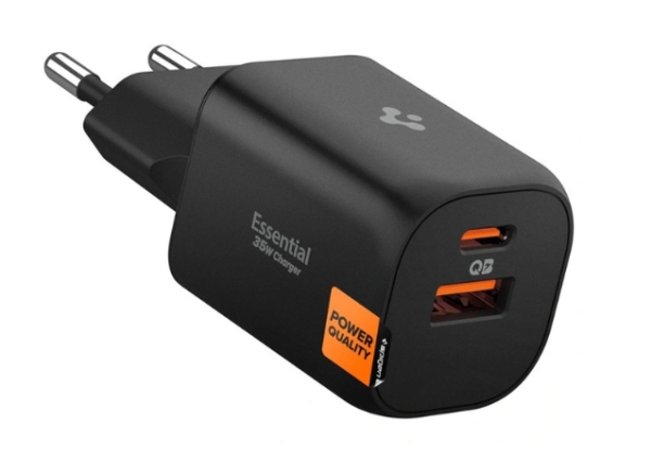Spigen Essential Ee352eu Usb-A, Usb-C Netzwerk-Ladegerät 35W Schwarz
