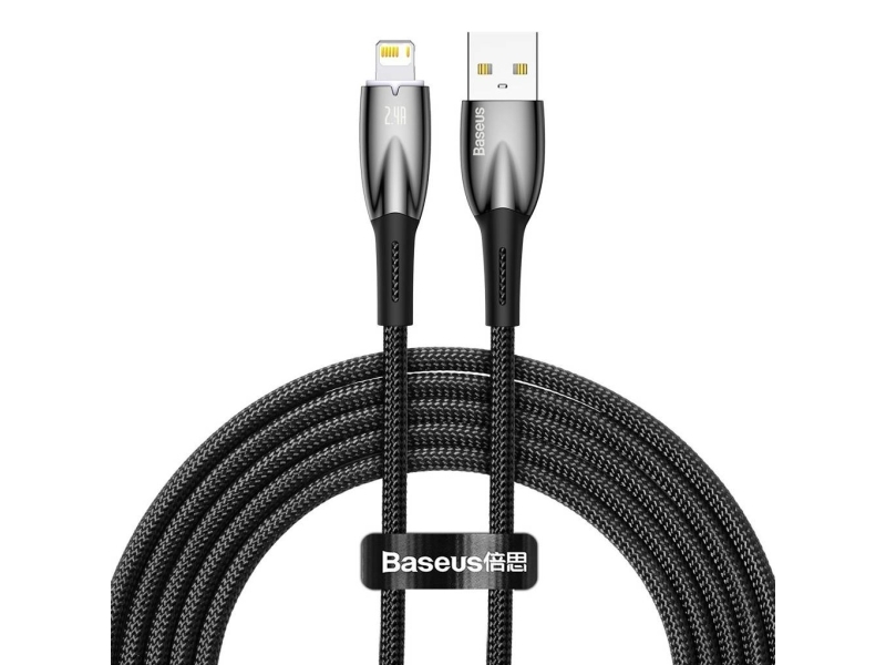 Baseus Glimmer, 2 M, Lightning, Usb A, Hanstik, Hanstik, Sort