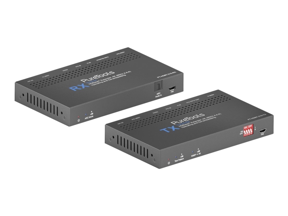 Puretools Pt-Hdbt-210 (Transmitter And Receiver) - Video/Audio/Infrarød/Seriel Forlænger - Rs-232, Hdmi, Hdbaset, Infrarød - Op Til 70 M