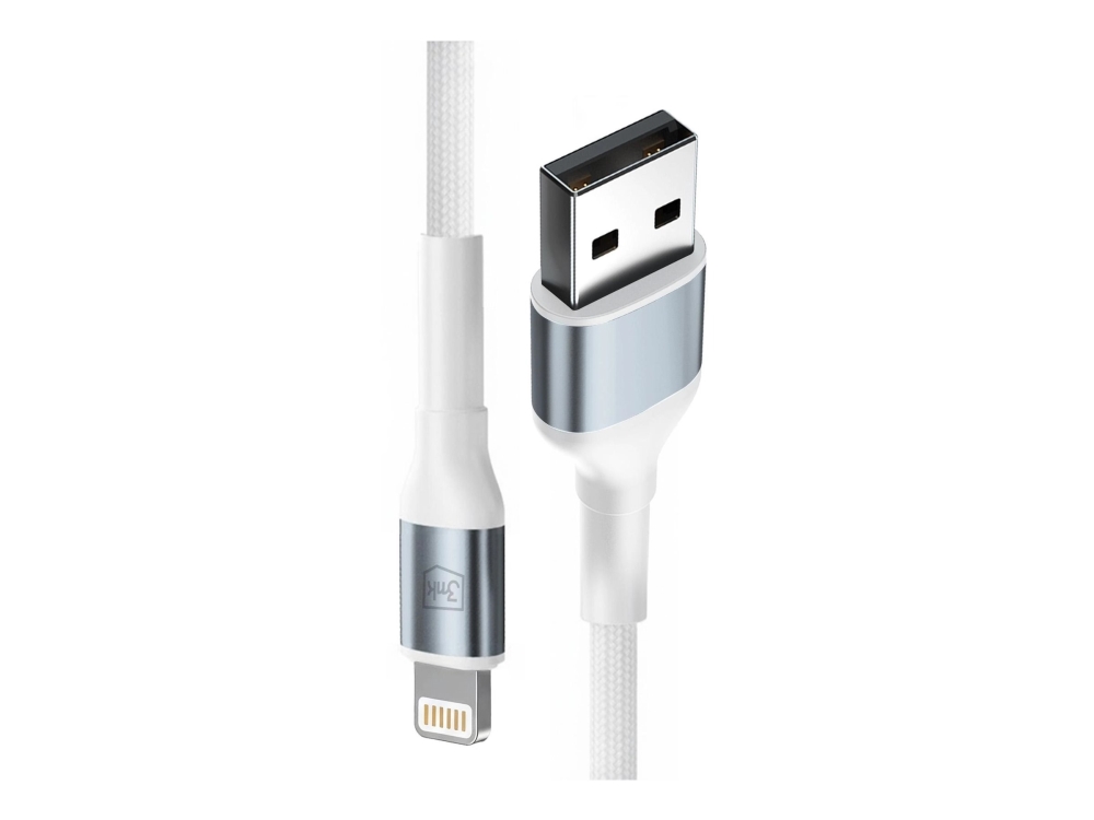 3Mk Hyper Cable N-Series - Lightning-Kabel - Usb Han Til Lightning Han - 2 M - Hvid - 5 V / 2.4 A, 12 W