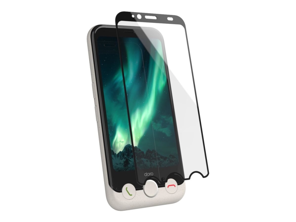 DORO - Skærmbeskytter for mobiltelefon - glas - rammefarve sort