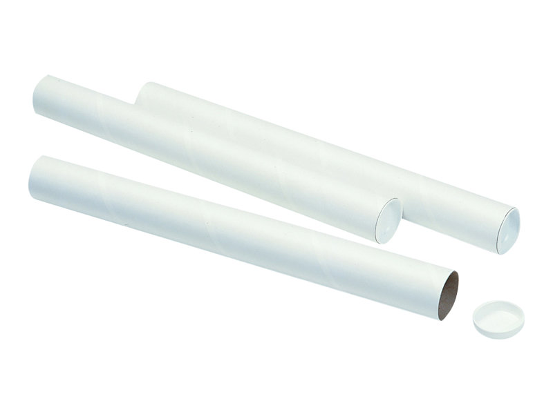 Pappkonrör DS Smith med 2 proppar vit 55 x 5 cm | Papper & Emballage - Förpackning - Post & Poster lådor | GameStuff