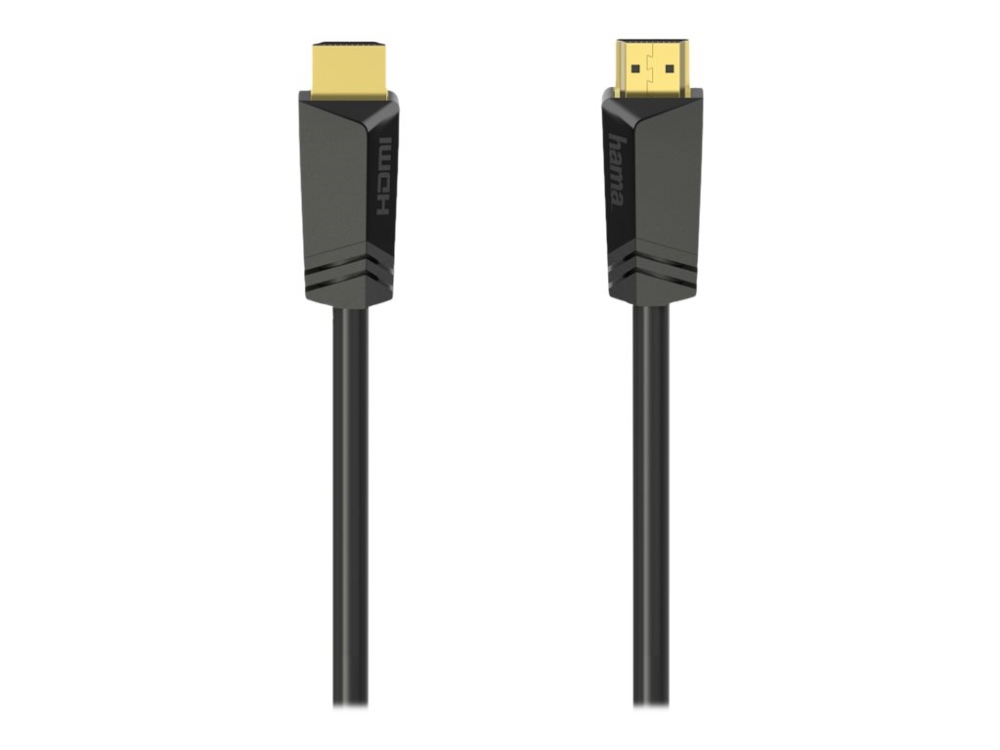 Hama Essential Line - HDMI-kabel med Ethernet - HDMI stik til HDMI stik - 7.5 m - afskærmet - sort - flad, 4K support