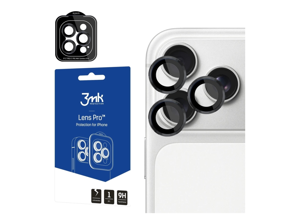 Apsauginis Stikliukas Kamerai 3Mk Lens Pro Apple Iphone 17 Pro/17 Pro Max Juodas