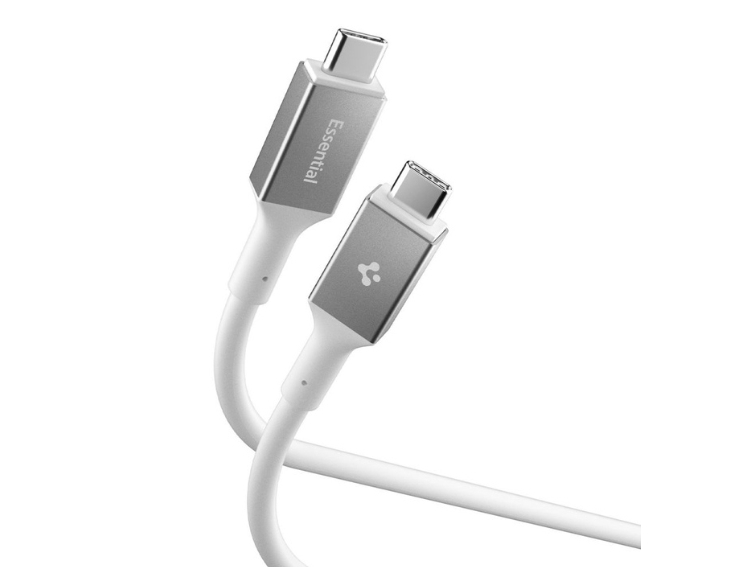 Spigen Eb10020cc, 2 M, Usb C, Usb C, Usb 3.2 Gen 1 (3.1 Gen 1), 5 Gbit/S, Weiß