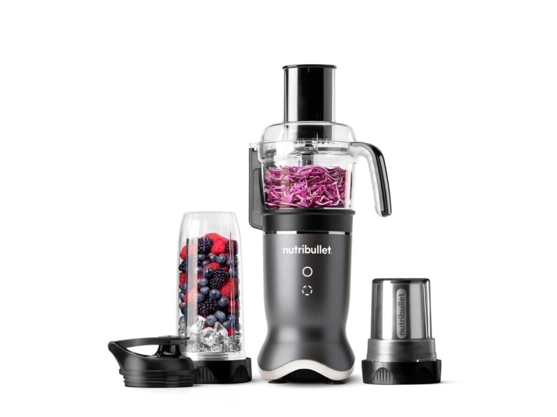 NutriBullet NB1224DG, Pöydällä pidettävä tehosekoitin, 0,9 L, Jäänmurskaus, 0,75 m, 1200 W, Tummanharmaa