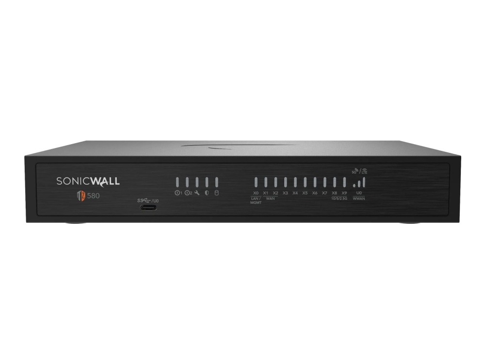 SonicWall TZ Series (Gen 8) TZ580 - Säkerhetsfunktion - 10GbE, 2.5GbE, 5GbE - skrivbord