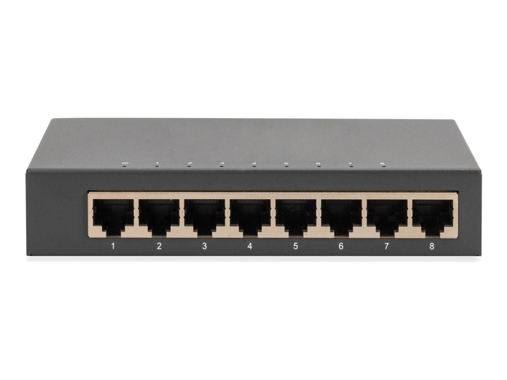 Digitus 8-Port Gigabit Switch, Desktop, Unmanaged, Metallgehäuse, Unmanaged, Gigabit Ethernet (10/100/1000)