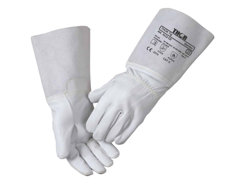 Handschuh Aus Ziegenleder Thor Tig 12 Weiß