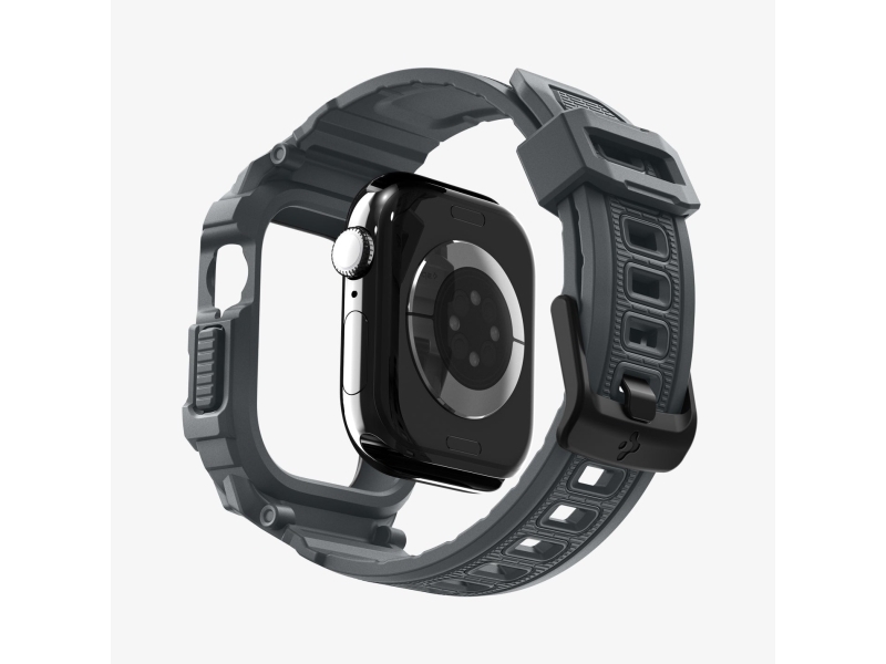 Spigen Rugged Armor Pro 2, Watch Case, Apple, Watch 11 (46Mm), Watch 10 (46Mm), Thermoplastische Polyurethane (Tpu), Grau, Schockresistent, Schlagfes