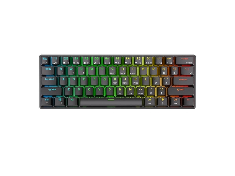 Royal Kludge RK61 RGB mekanisk tastatur, brune switch (sort)