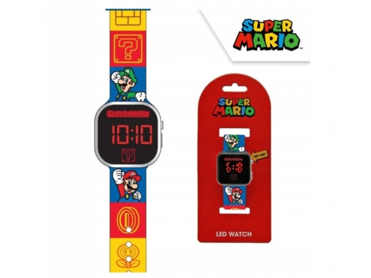 Kids Euroswan digitalt LED-klocka med kalender Super Mario GSM4236