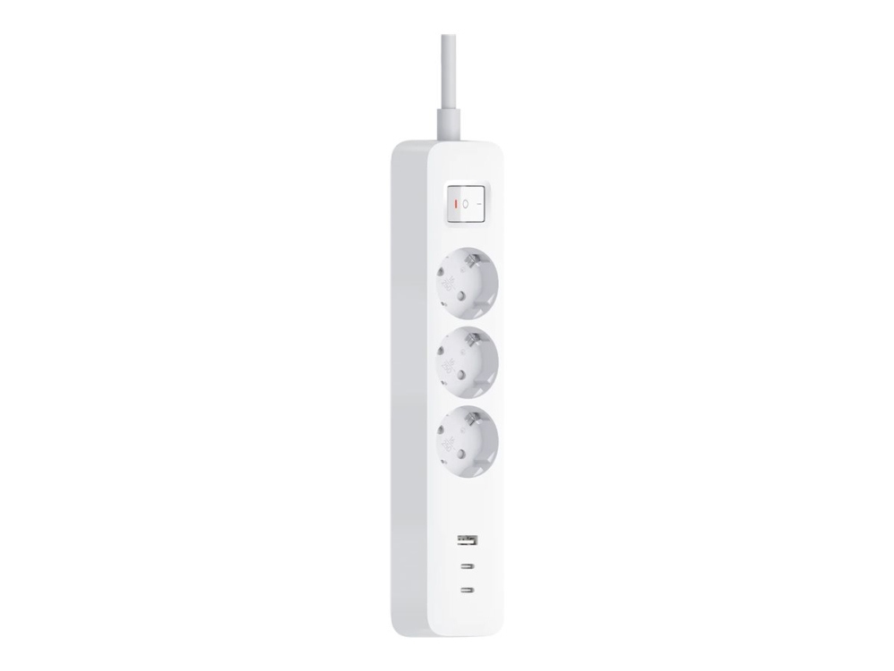 Xiaomi - Stikdåse - Ac 230/250 V - 3680 Watt - Input: Strøm - Output-Stikforbindelser: 3 (3 X Strøm, Usb, 2 X Usb-C) - 1.4 M Ledning
