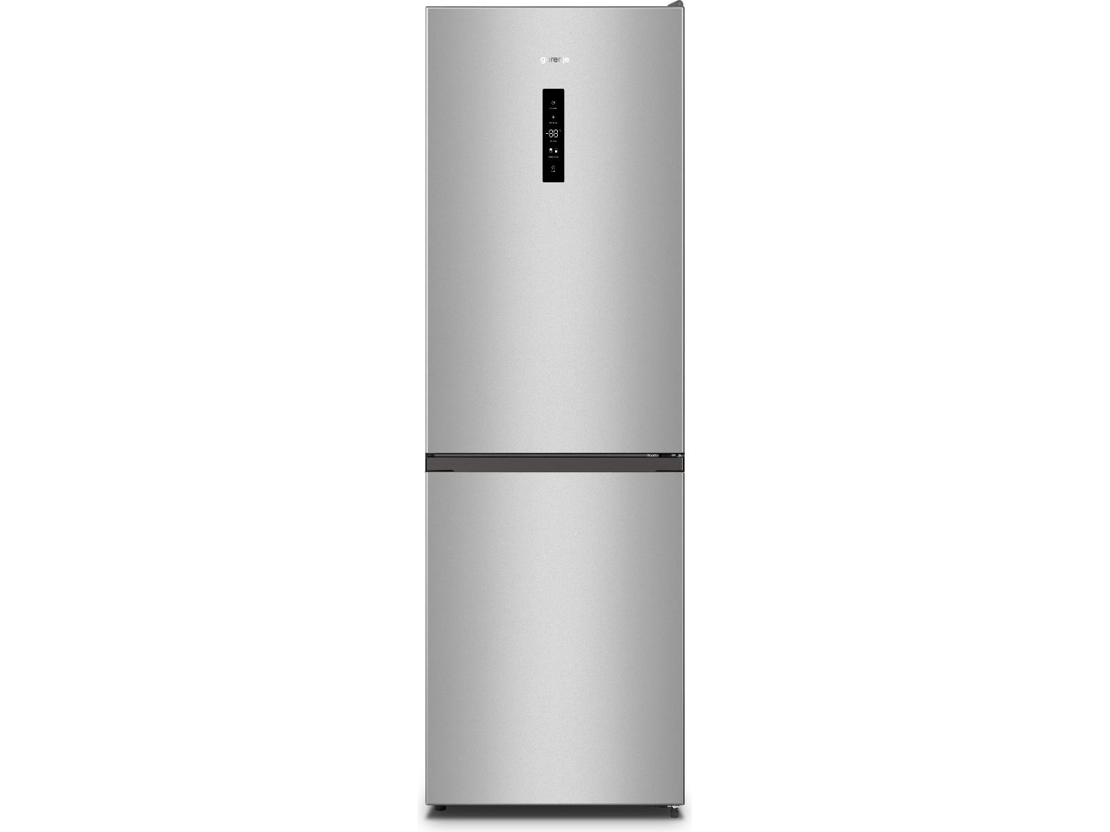 Gorenje Fritstående køle /fryseskab med Multiflow 360° til jævn køling på alle hylder og NoFrost Plus, der fjerner behovet for afrimning. Fast Freeze nedfryser hurtigt nyindsatte varer og bevarer kvaliteten effektivt., 304 L, SN-N, 6 kg/24t, C, Frisk zone, aflukke, Grå