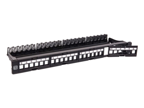 Techly I-Ks Pp-24-Den, Rj-45, U/Utp (Utp), Rackeinbau, 1U, Schwarz, -40 - 68 °C