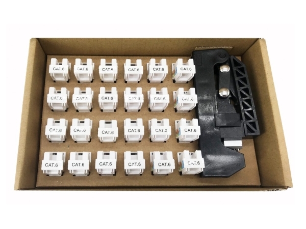 Techly Iwp-Kit-C6u90, Abgewinkelt, Weiß, Rj-45, Weiblich, Nickel/Gold, 22/26