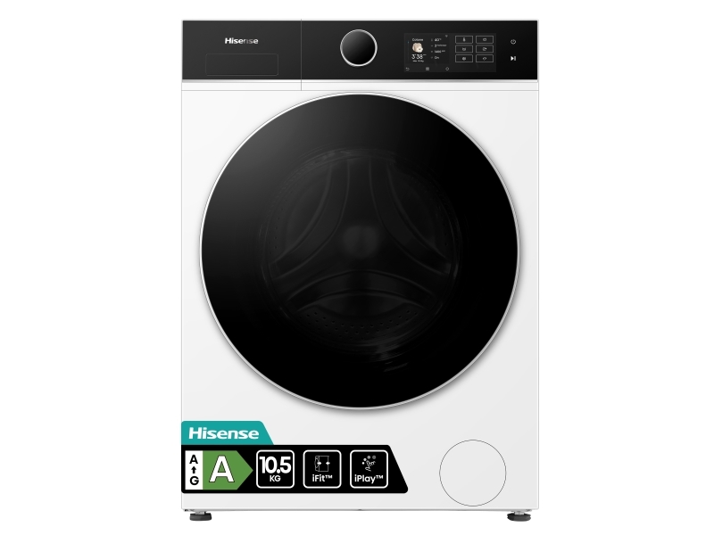 Hisense Vaskemaskine WF5I1045BWQ BK070, Front-læsning, 10,5 kg, B, 72 dB, 1400 rpm, A