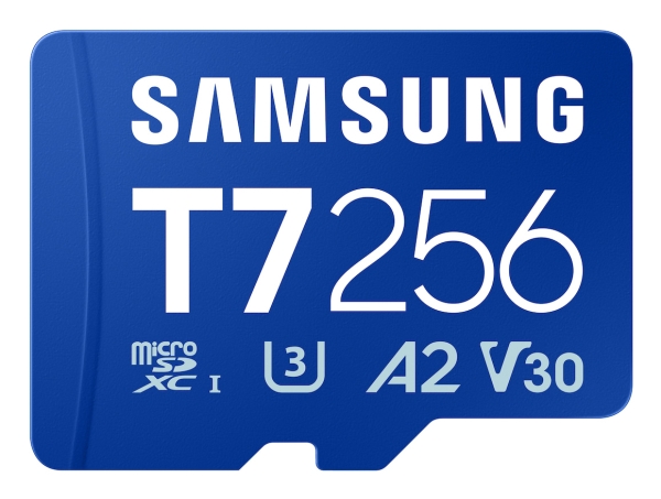 SAMSUNG T7 microSD Speicherkarte 256GB für Smartphones Tablets und Handheld-Konsolen bis zu 170MB/s Lesen MB-MB256T/WW