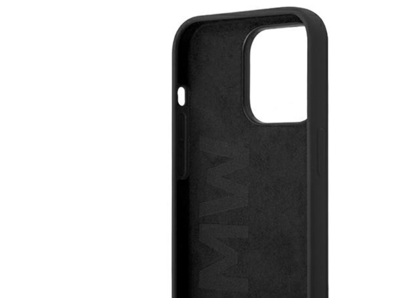 Bmw Silikone Metal-Logo Cover Til Iphone 14 Pro - Sort