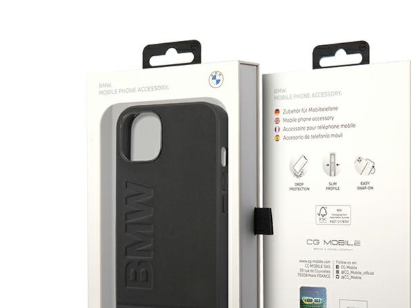 Bmw Bmhcp14msllbk Iphone 14 Plus 6,7" Case - Schwarz/Schwarzer Lederstempel