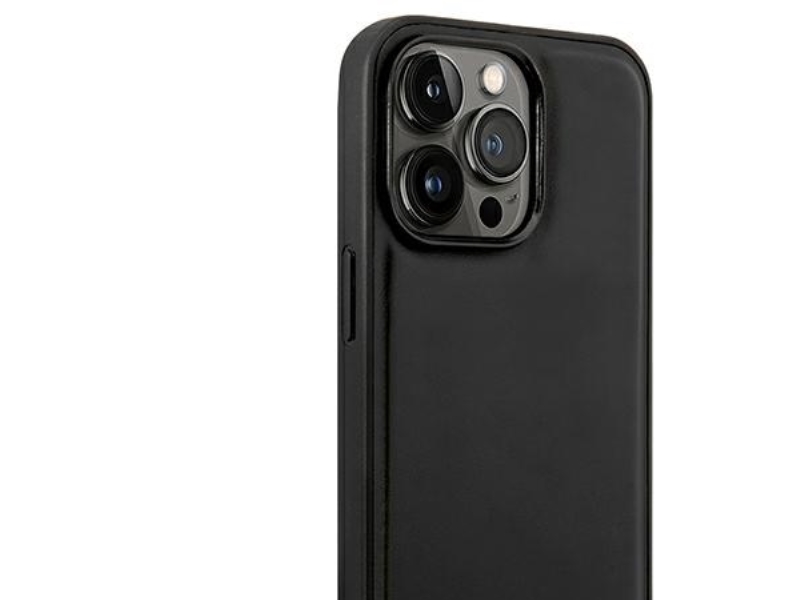 Bmw Bmhmp14l22ptdk Case Für Iphone 14 Pro 6,1" - Schwarz/Schwarz Leder Stempel Tricolor Magsafe