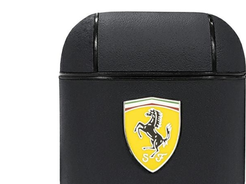 Ferrari Fesa2lebk Airpods-Cover - Sort/Sort On Track Læder