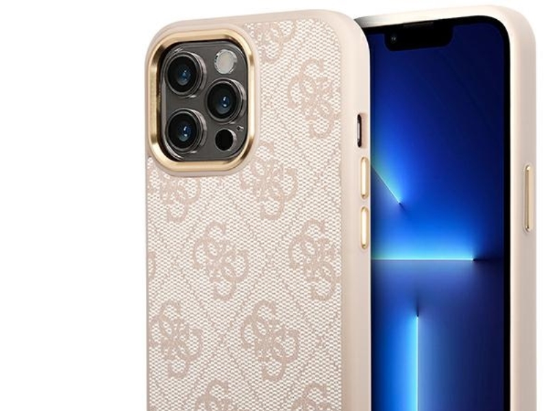 Guess 4G Vintage Gold Logo Case Für Iphone 14 Pro - Pink