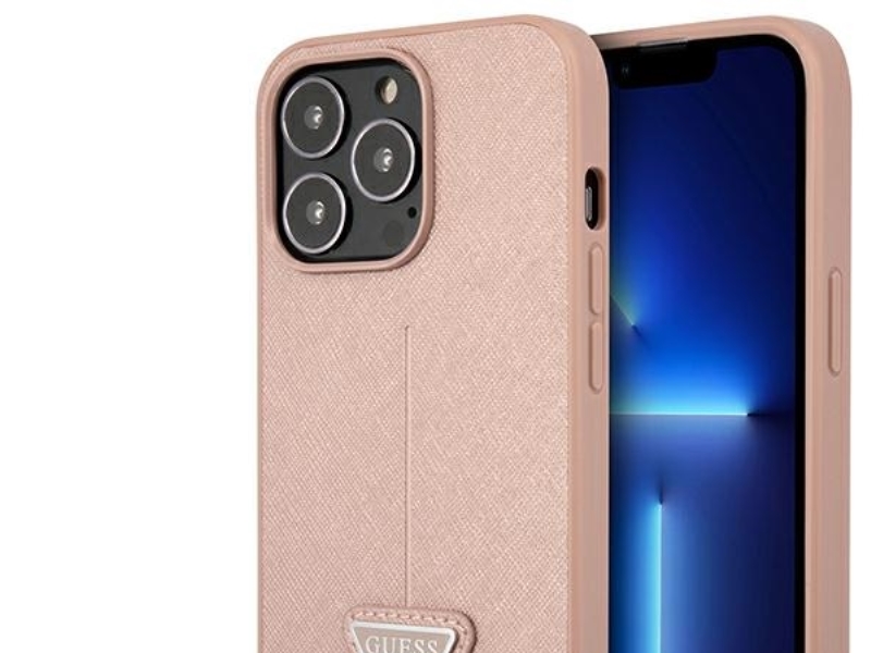 Guess Guhcp14lpsatlp Iphone 14 Pro 6.1" Rosa/Rosa Hartschalenetui Saffianotriangle Logo