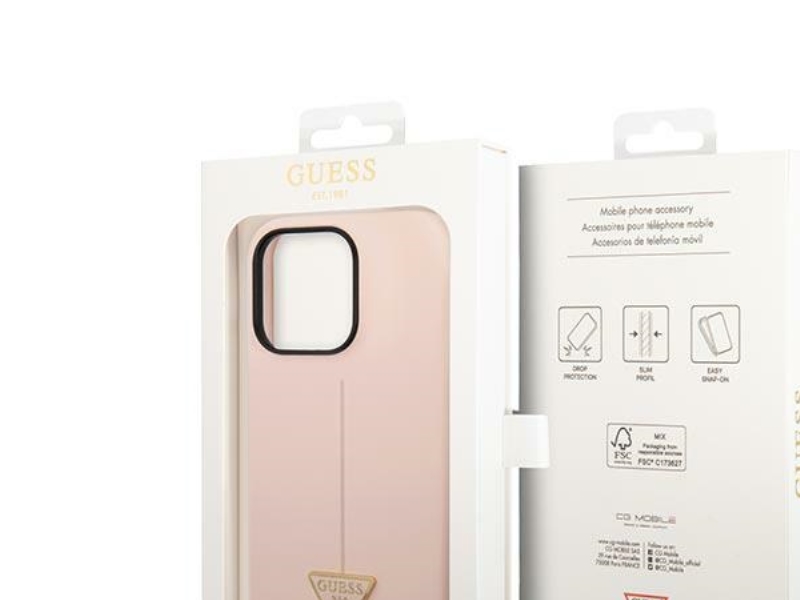 Guess Guhcp14lsltgp Iphone 14 Pro 6,1" Pink/Pink Hardcase Silikone Trekant