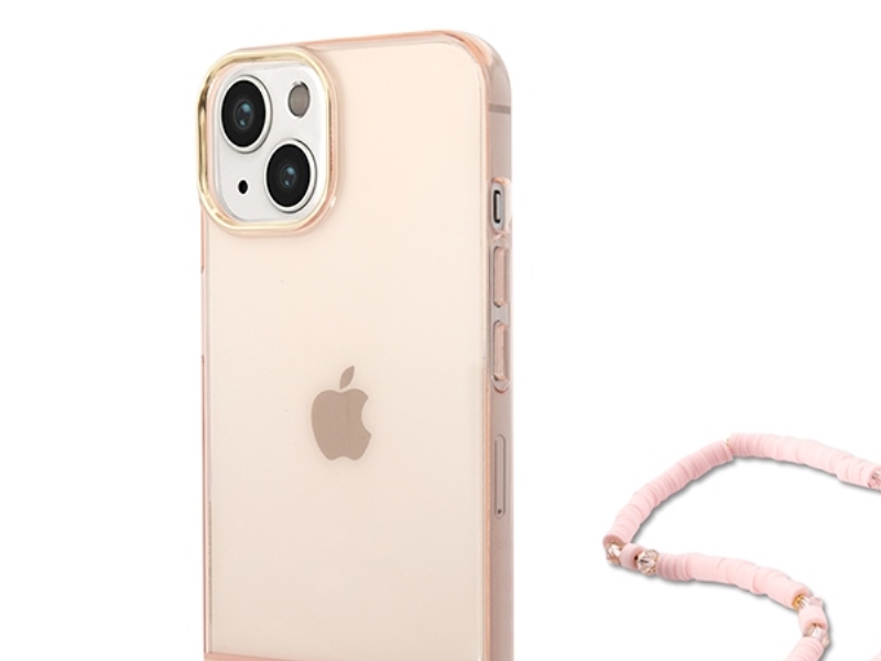 Guess Guhcp14mhgcohp Iphone 14 Plus 6,7" Rosa/Rosa Hartschalenetui Transluzentes Perlenarmband