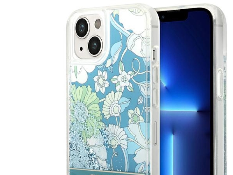 Guess Guhcp14mlflsn Iphone 14 Plus 6,7" Grøn/Grøn Hardcase Flower Liquid Glitter