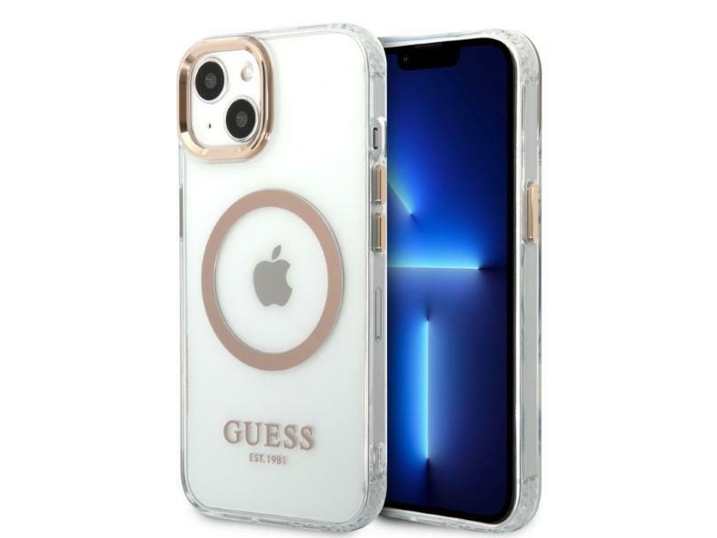 Guess Guhmp13mhtrmd Iphone 13 6.1 "Guld/Guld Hård Cover" Metal Outline Magsafe