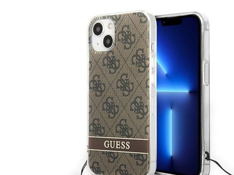 Guess Guohcp14mh4stw Iphone 14 Plus 6.7 Braun/Braun Hårdcover Med 4G Print-Rem