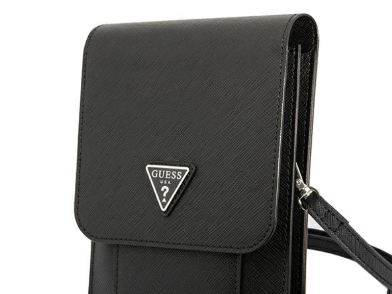 Guess taske GUWBSATMBK sort/black Saffiano Triangle