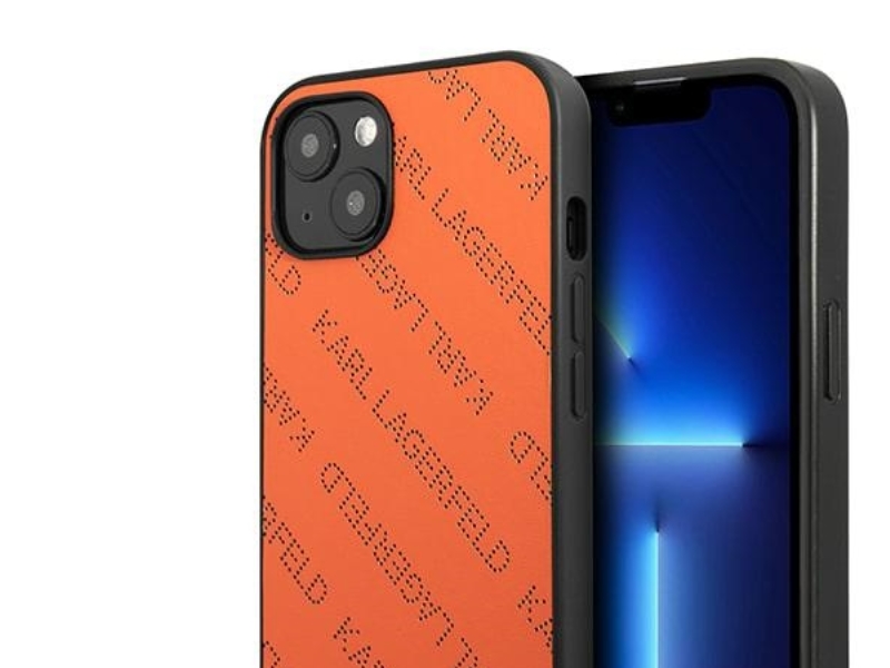 Karl Lagerfeld KLHCP13SPTLO hårdskal till iPhone 13 mini 5,4 orange/orange perforerat