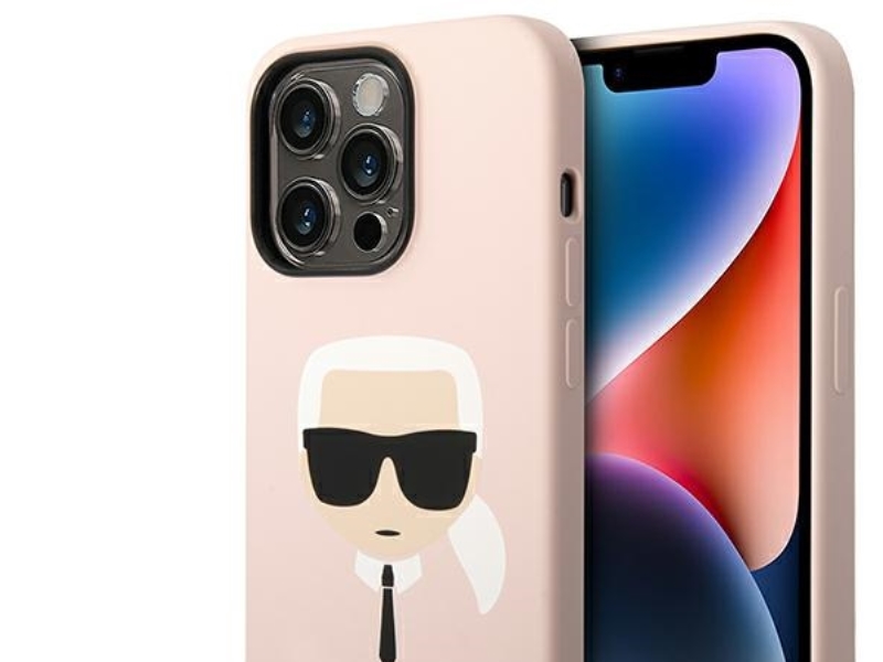 Karl Lagerfeld Klhcp14lslkhlp Iphone 14 Pro 6.1&Quot Hartschalenetui Rosa / Pink Silikon Karl`S Head