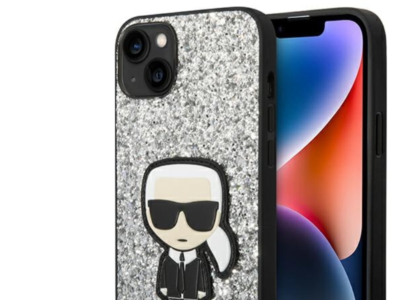 Karl Lagerfeld Klhcp14mgfkpg Iphone 14 Plus 6,7&Quot Hardcase Sølv / Sølv Glitter Flakes Ikonik