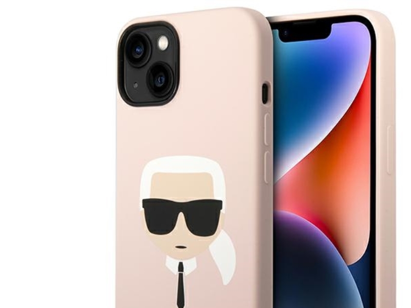 Karl Lagerfeld Silikone Karl's Head Magsafe-Hülle Til Iphone 14 Plus - Hellrosa