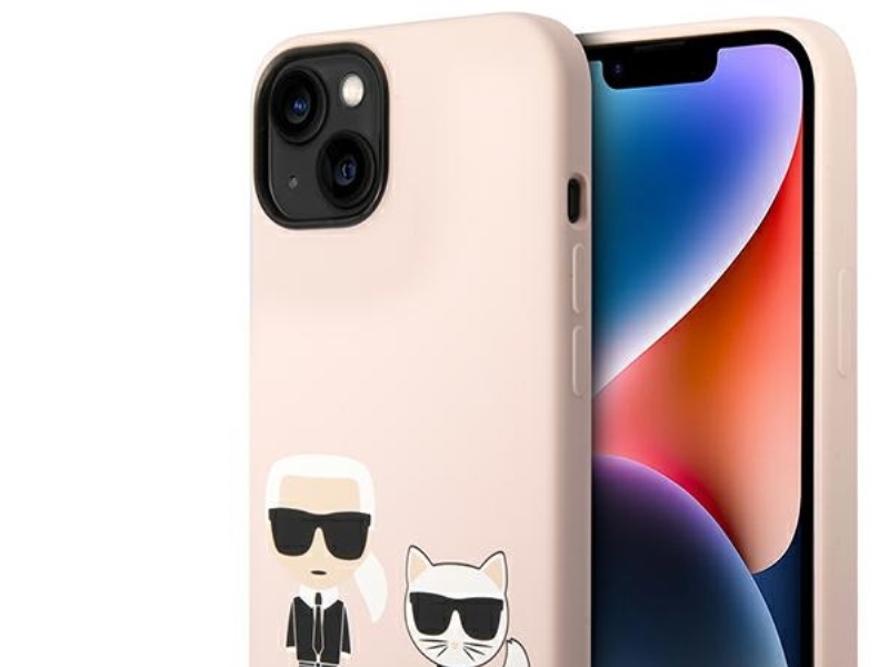 Karl Lagerfeld Klhmp14ssskci Hardcase Für Iphone 14 6,1" - Light Pink / Light Pink Silikon Karl & Choupette Magsafe