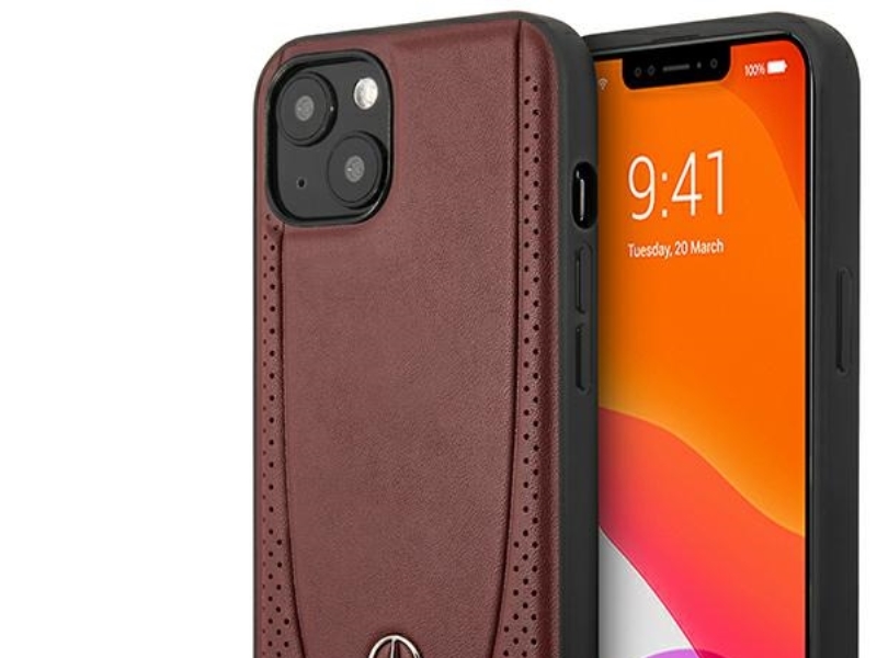 Hurtel Mercedes Mehcp14marmre Iphone 14 Plus 6.7" Hardcase Aus Leder Urban Bengale Rot/Rot