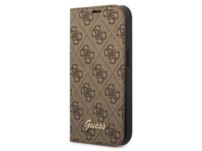 Guess Gubkp14xhg4shw Tasche Für Iphone 14 Pro Max 6.7" - Braun/Braun Book 4G Vintage Gold Logo