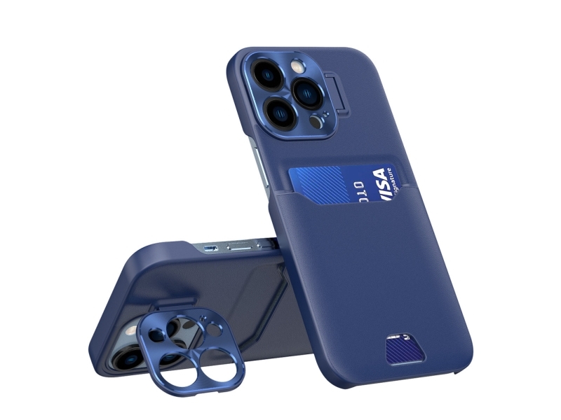Hurtel Leather Stand Case for Samsung Galaxy S23+ Cover Card Wallet with Stand Blue
