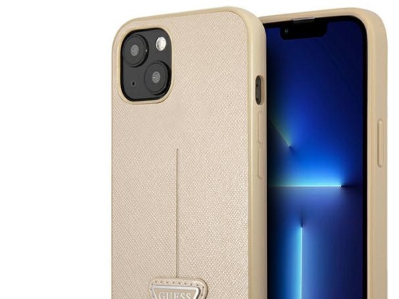 Guess Guhcp14mpsatle Iphone 14 Plus 6,7" Beige/Beige Hardcase Saffianotriangle-Logo