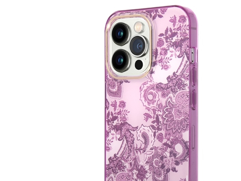 Guess Porcelain Collection Cover Til Iphone 14 Pro Max - Fuchsia