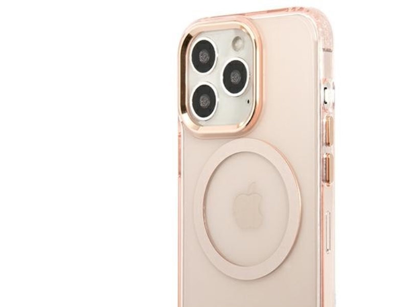 Guess Guhmp13lhtcmp Iphone 13 Pro / 13 6.1" Pink/Pink Hardcase Gold Outline Gennemsigtig Magsafe