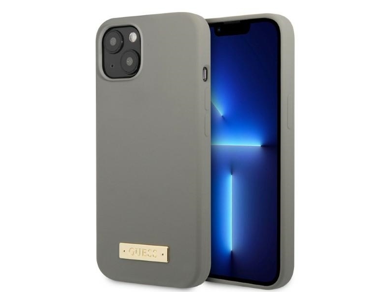 Guess Guhmp13ssplg Iphone 13 Mini 5,4" Grå/Grå Hardcover Silikone Logo Plade Magsafe