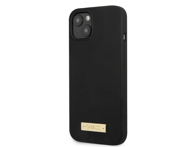 Guess Silikone Logo Plate Magsafe-Cover Til Iphone 13 Mini - Sort